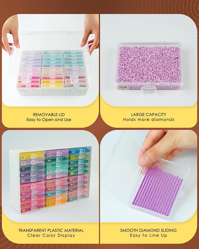 Diamond Art Trays with Lids, 30PCS Diamond Painting Trays with Lids ＆ Diamond Painting Storage, Diamond Painting Accessories for Diamond Art Beads (1 Pack)