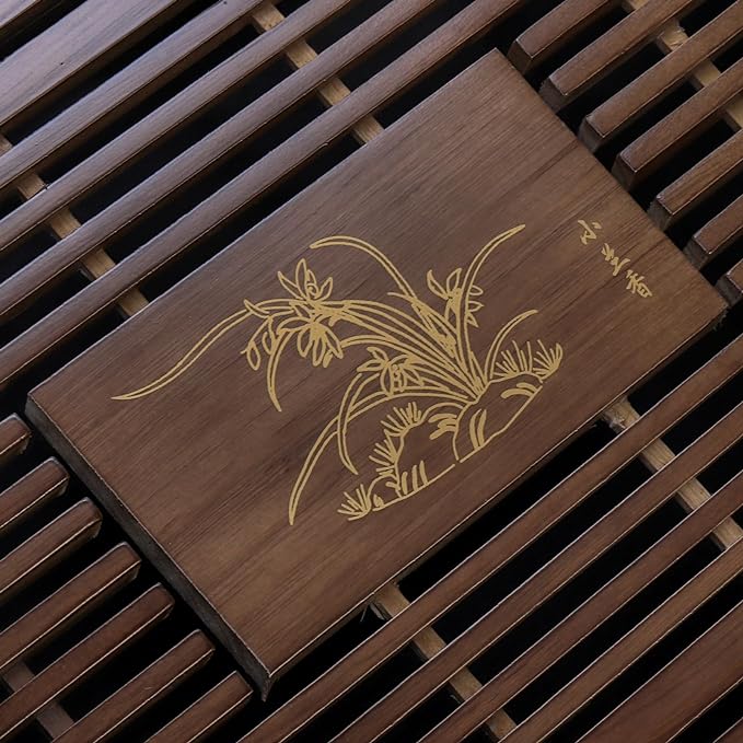 Eorbow Wooden Tea Tray, 17 Inch Chinese Kung Fu Tea Tray, Gongfu Tea Table with Water Storage Box, Household Filter Tea Serving Tray Gift Set for Home, Office, Bar
