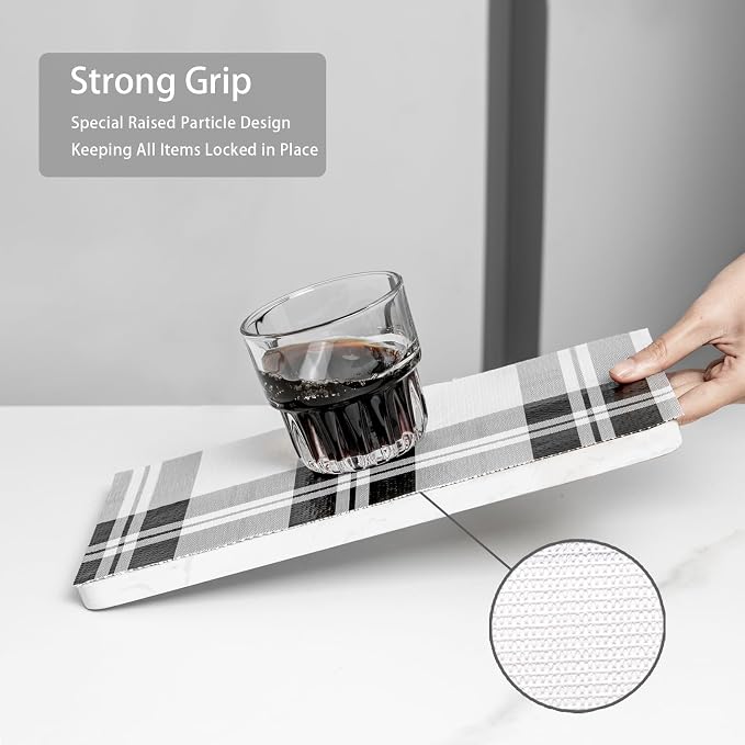 Drawer Shelf Liner for Kitchen Cabinets, Non Adhesive Slip Resistant Shelf Paper Easy to Clean, Strong Grip Thickened Waterproof Washable Mats for Pantry Shelves Cupboard Dresser, Black, 24 in x 30 FT