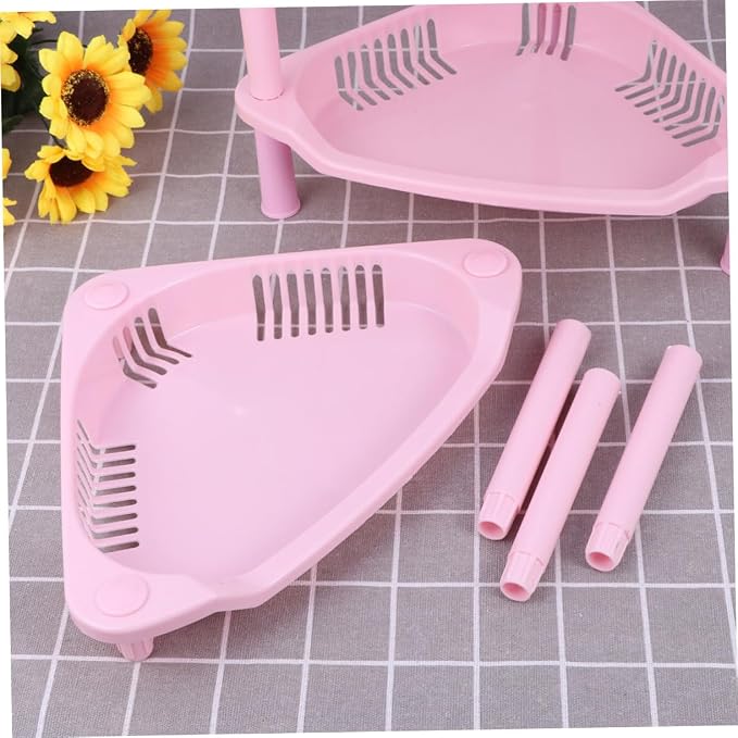 VOSAREA Plastic Storage Shelves Corner Desk Shelf Organizer Basket for Home Kitchen Bathroom Desk Stand Rack Easy Assembly