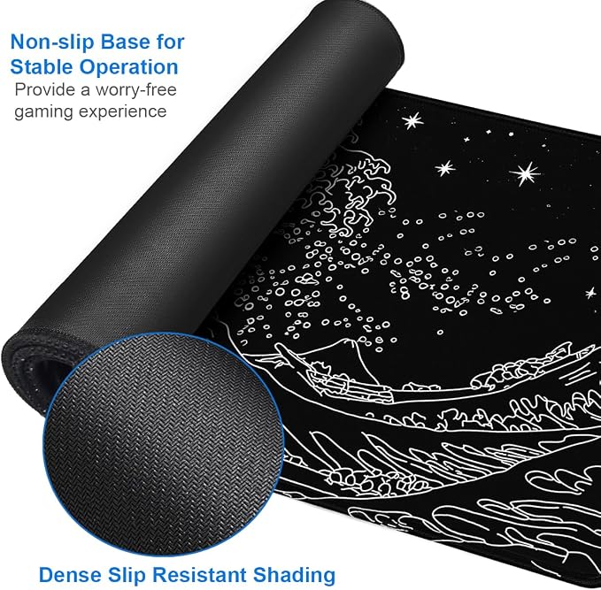 Large Mouse Pad, 31.5x15.7 inch Large Extended Gaming Computer Keyboard Mouse Mat, Water Resist Non-Slip Mousepad Rubber Base Long XXL Mouse Pad for Work & Gaming, Office & Home