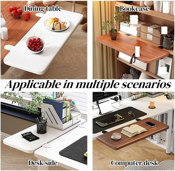 Desk Extender Tray, Clamp-on Kitchen Table Extender, Ergonomic Desk Extenders, Computer Armrest Table Stand, Countertop Gap Rack for Home, Office, Desktop(C,27.6" Lx7.9 W)