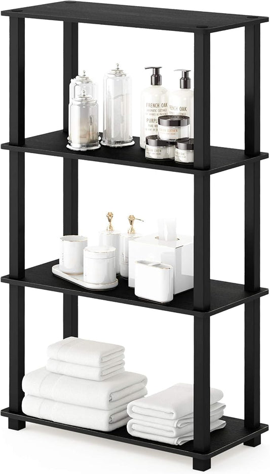 Furinno Turn-S-Tube 4-Tier Storage Shelves Bookshelf, Americano