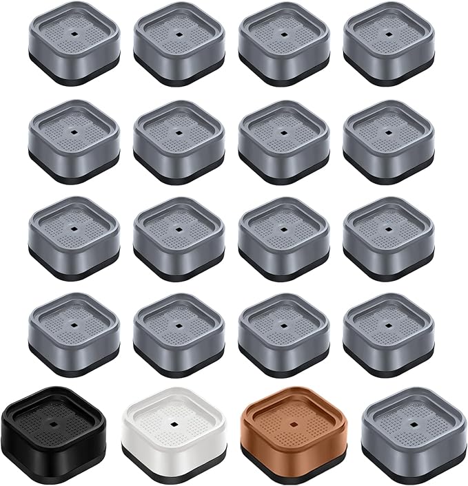 shouwuhho 16 Pack Furniture Risers Adjustable Bed Risers Heavy Duty Lifts Height 1", Square Stackable Bed Risers 1, 2 or 3 Inch for Desk Leg Table Couch Sofa Chair Bed Frame Legs Dorm, Gray