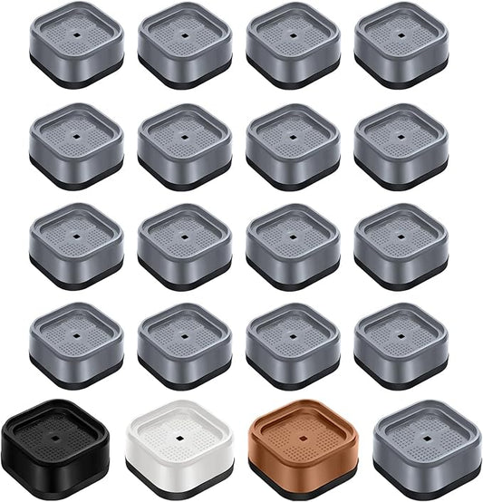 shouwuhho 16 Pack Furniture Risers Adjustable Bed Risers Heavy Duty Lifts Height 1", Square Stackable Bed Risers 1, 2 or 3 Inch for Desk Leg Table Couch Sofa Chair Bed Frame Legs Dorm, Gray