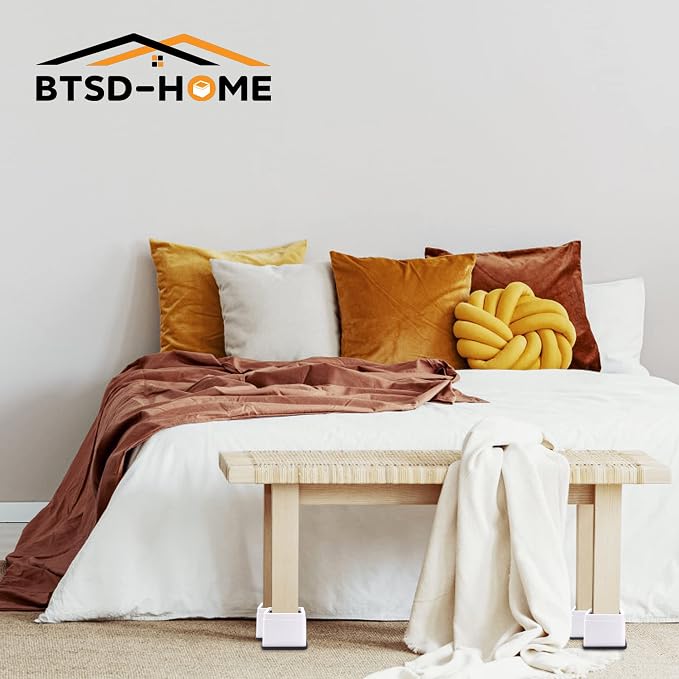 BTSD-home Bed Risers 3 or 6 Inch Heavy Duty Stackable Furniture Risers for Sofas Table Couch Chair Bed Raisers Set of 8 White