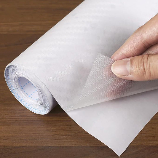 Self-Adhesive Shelf Liner Kitchen Liner, Waterproof Backed Paper Easy Peel and Stick Contact Liner Without Residue for Decor Your Desk Surface, Kitchen Countertops (Clear, 11.8 x 393.7 inches)