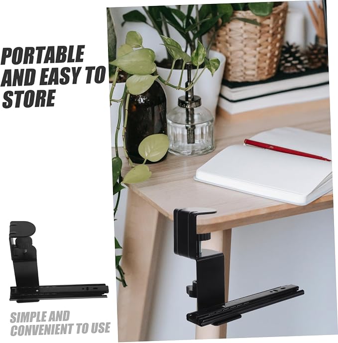 Angoily 2sets Table Extension Bracket Desk Keyboard Tray Desk Extender Support Keyboard Stand for
