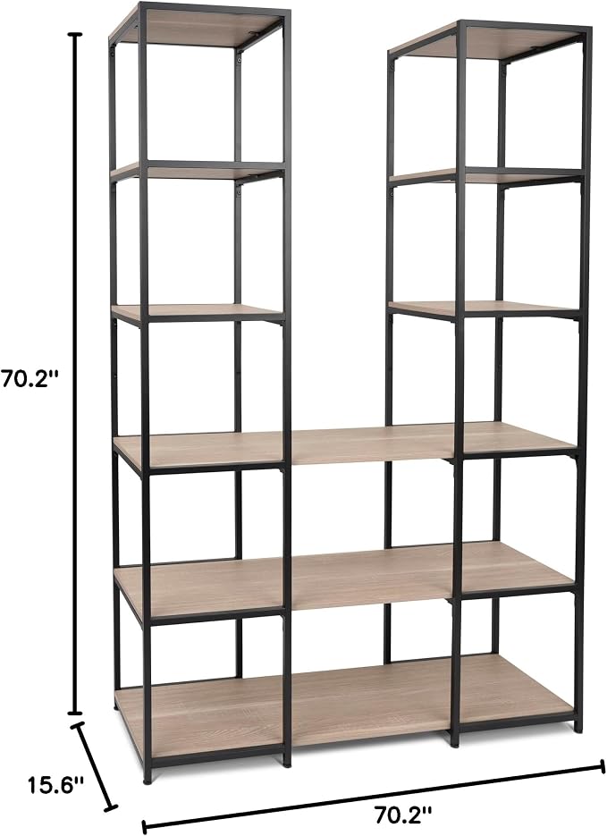 CB Home Square Narrow 6-Tier Multi Shelving - Modular Shelving System Customizable with 30+ Free Combinations- Contract Grade Quality