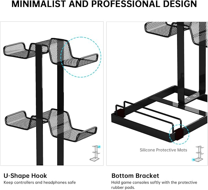 Multi-Tier Game Controller Holder Ideal Gamer Gift Controller Organizer for Playstation 5 PS4 Xbox Headphone Stand Gaming Desk Accessories (White, 2-Tier)