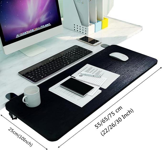 V3VOGUE 90° Foldable Desk Extender Armrest Shelf, Extended Desktop and Space Saver, Clamp-On Keyboard Drawer Tray, with K-Bracket, Ergonomic Computer Elbow Arm Support Relieve Fatigue
