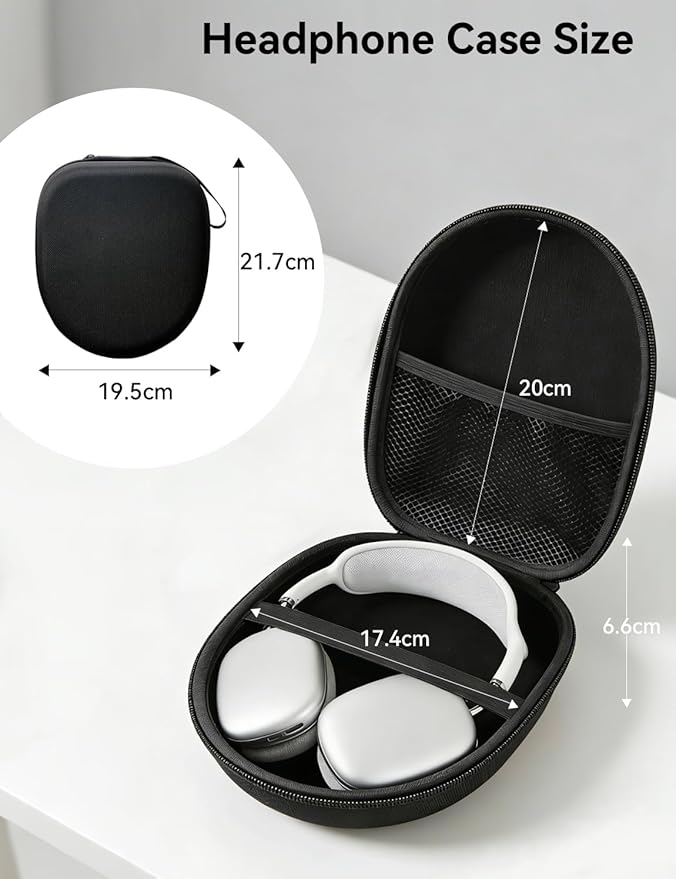MAS CARNEY Headphone Case for On Ear Headphones，Universal Hard Shell Over-Ear Earphone Case Compatible with JBL/Sony/Soundcore by Anker/BERIBES/KVIDIO/TOZO/Beats