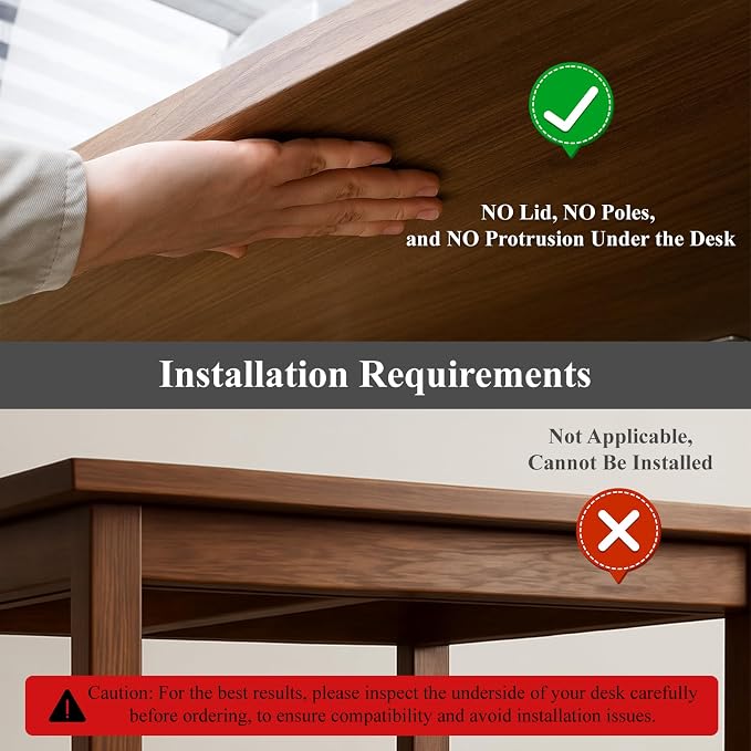 Boxalls Under Desk Storage Drawer, Under Table Slide Out Self-Adhesive Organization, Translucent Black Large