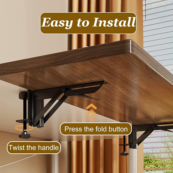 window sill extender Clamp On Desk Extension Board, Heavy‑Load Table Extender Tray, Easy To Install Window Expander Panel For Office Supplies Storage(Black,400x200mm/16x8in)