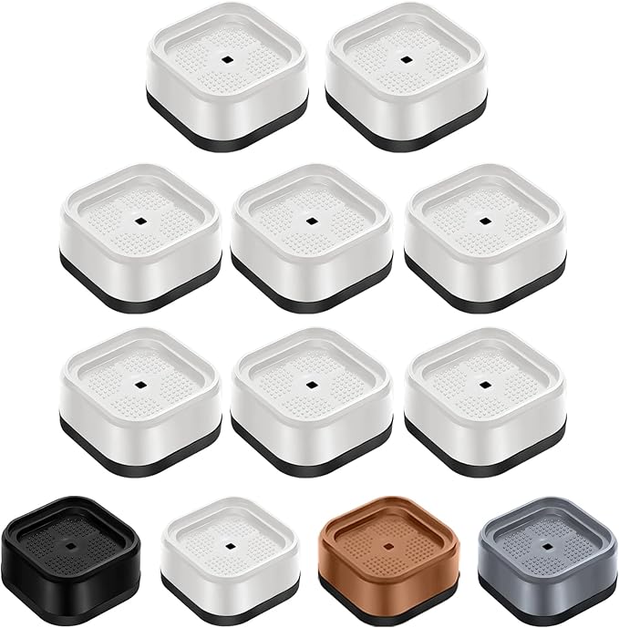 shouwuhho 8 Pack Furniture Risers Adjustable Bed Risers Heavy Duty Lifts Height 1", Square Stackable Bed Risers 1, 2 or 3 Inch for Desk Leg Table Couch Sofa Chair Bed Frame Legs Dorm, White