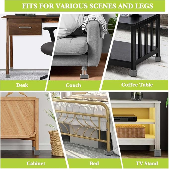 8 Pack Furniture Risers 4 Inch, Adjustable Bed Risers Heavy Duty for Table Desk Couch Chair Sofa Cabinet Bed Legs Dorm, Square Stackable Bed Raisers Blocks Lift Height 1", 2",3" or 4", Grey