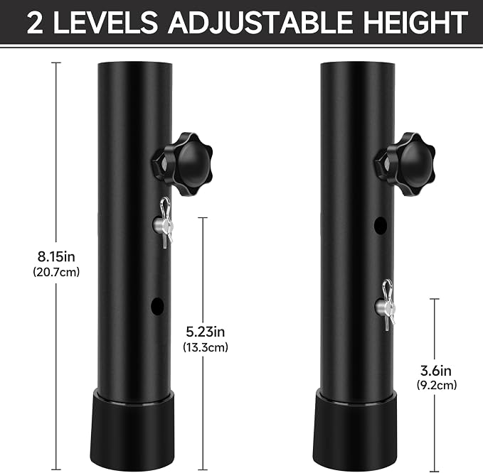 (4-PACK) Folding Table Leg Extenders, Highly Durable Steel Folding Table Leg Risers, Folding Desk Leg Extensions For Straight And Bent Legs, Adjustable Table Height Extenders For Rise 3.6in/5.2in