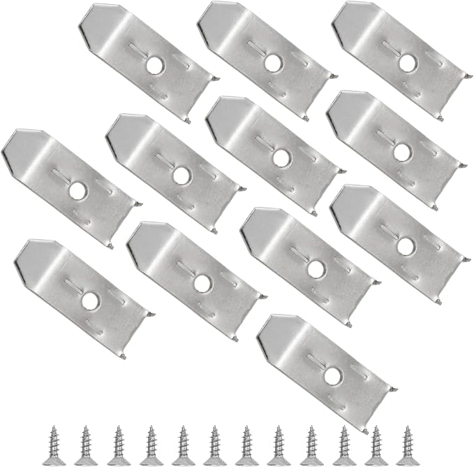 12 Sets Table Leaf Levelers & Locks with Sliding Aligner Bars, Heavy Duty Table Extension Hardware for Dining Tables, Desks, Buffets & Cabinets, Metal Horizontal Buckle Latches Connectors (Silver)
