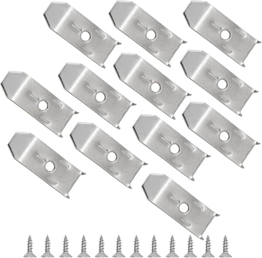 12 Sets Table Leaf Levelers & Locks with Sliding Aligner Bars, Heavy Duty Table Extension Hardware for Dining Tables, Desks, Buffets & Cabinets, Metal Horizontal Buckle Latches Connectors (Silver)