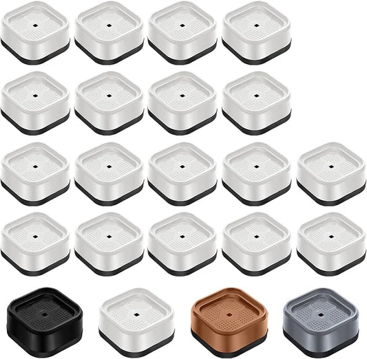 shouwuhho 18 Pack Furniture Risers Adjustable Bed Risers Heavy Duty Lifts Height 1", Square Stackable Bed Risers 1, 2 or 3 Inch for Desk Leg Table Couch Sofa Chair Bed Frame Legs Dorm, White