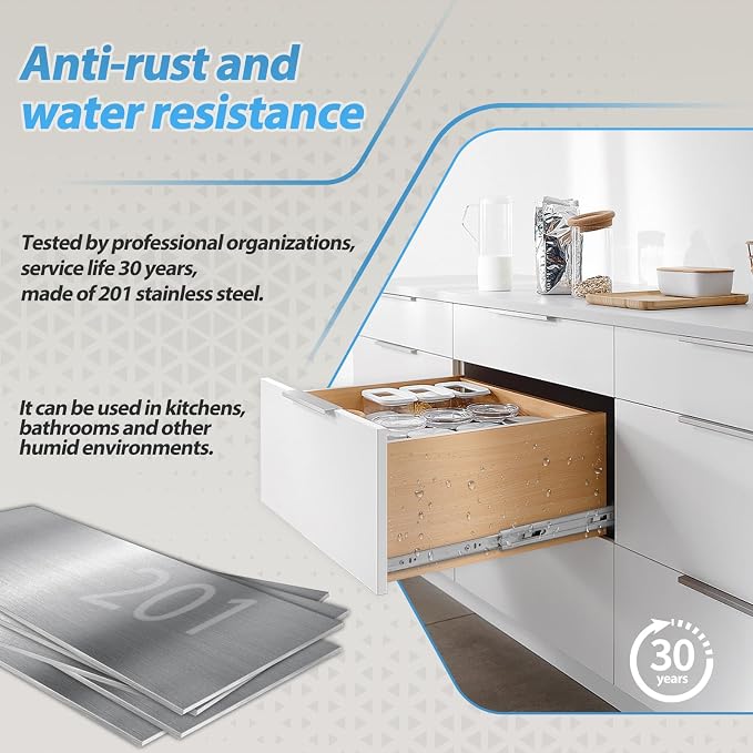 5 Pair Stainless Steel Full Extension Ball Bearing Drawer Slides 8 10 12 14 16 18 20 22 24 Inch 100 LB Load Capacity Side Mount Cabinet Rails Dresser Metal Runners Kitchen (22 inch,Stainless)