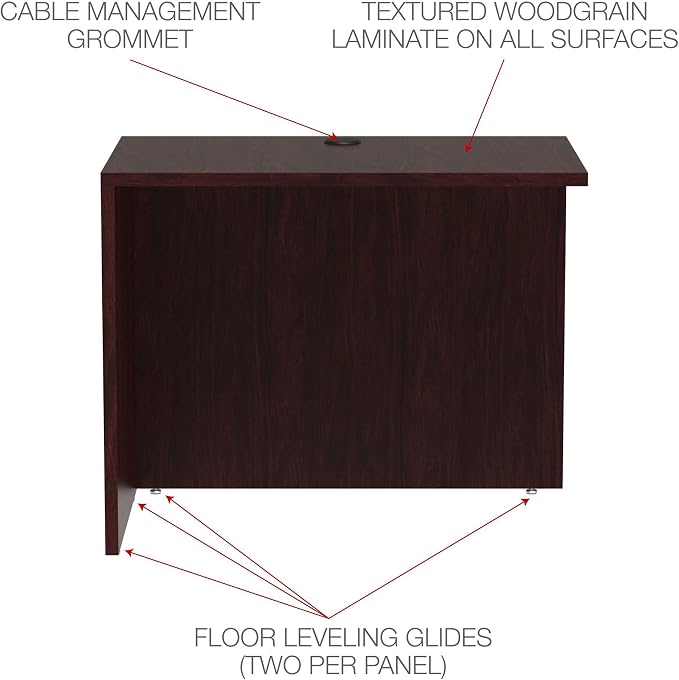 Alera Valencia Series 36 by 24 by 29-1/2-Inch Reversible Return Bridge Shell, Mahogany