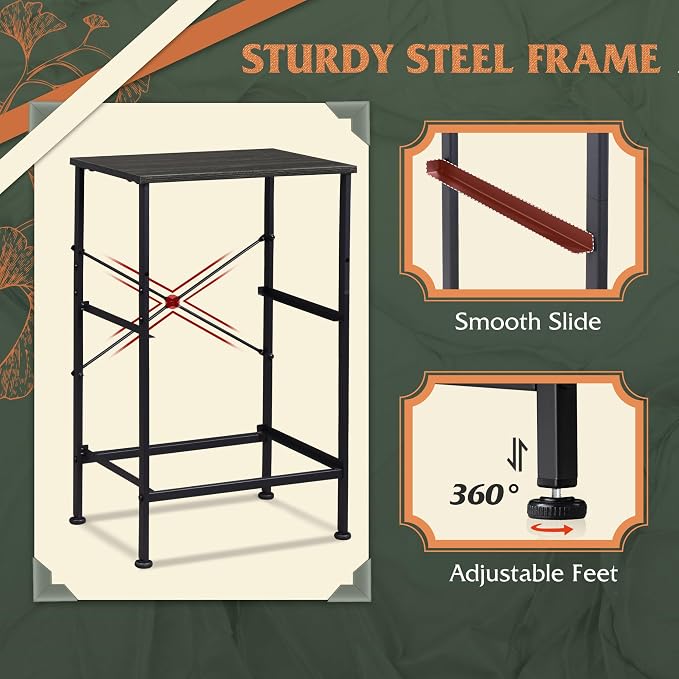 WLIVE Night Stand, Small Dresser with 2 Drawers & Wooden Top, Nightstand with Fabric Bins, Bedside Table End Table for Bedroom, Closet, Entryway, College Dorm, Black