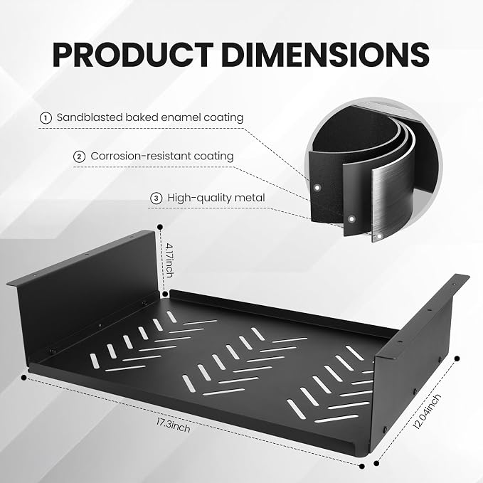 17.3-inch Under Desk Shelf - Under Desk Storage Shelf (Metal Construction),Under Desk Organizer - Under Shelf Storage for Office Tables & Workstations