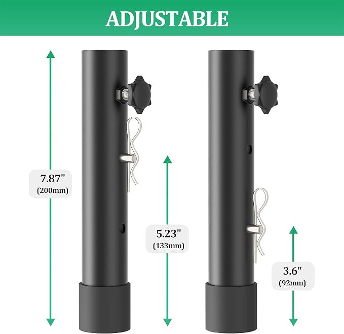 Folding Table Risers for Straight/Bent Leg, Durable Table Leg Extensions 2 Levels/Heights Table Leg Extenders 3.6in | 5.2in - All for Treating Your Back Pain (4-Pack)