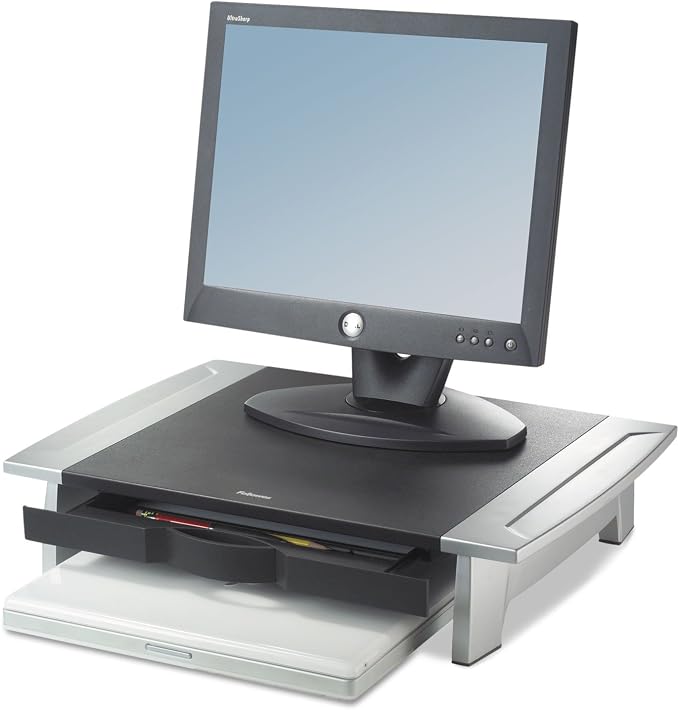 Fellowes 8031101 Monitor Riser,Adjustable,19-7/8-Inch x14-1/16-Inch x4-Inch -6-1/2-Inch,BK/SR