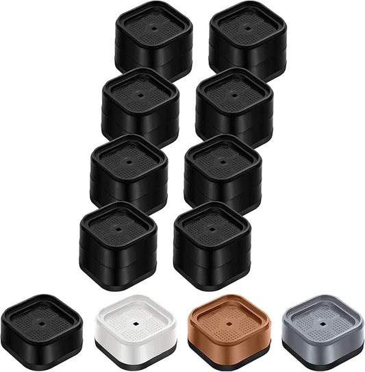 Furniture Risers Adjustable Bed Risers Heavy Duty Lifts Height 2", Square Stackable Bed Risers 1, 2, 3 or 4 Inch for Desk Leg Table Couch Sofa Chair Bed Frame Legs Dorm, 1+1 Inch, Black, 8 Pack
