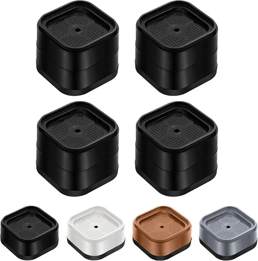 Furniture Risers Adjustable Bed Risers Heavy Duty Lifts Height 2", Square Stackable Bed Risers 1, 2, 3 or 4 Inch for Desk Leg Table Couch Sofa Chair Bed Frame Legs Dorm, 1+1 Inch, Black, 4 Pack