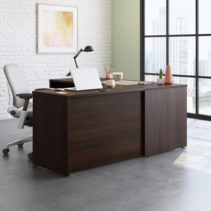 OfficeWorks by Sauder Affirm 42'' Commercial Return for Executive Desk, L: 23.47'' x W: 45.16'' x H: 29.29'', Noble Elm