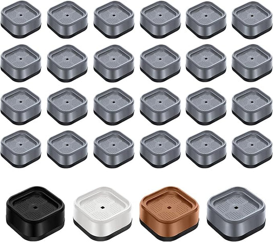 shouwuhho 24 Pack Furniture Risers Adjustable Bed Risers Heavy Duty Lifts Height 1", Square Stackable Bed Risers 1, 2 or 3 Inch for Desk Leg Table Couch Sofa Chair Bed Frame Legs Dorm, Gray