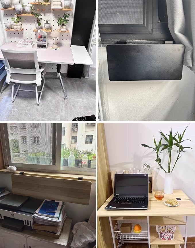 Clamp-on Foldable Window Sill Extension, No Drill Computer Desk Extender Table, Window Ledge Countertop Board, Detachable Window Plant Shelf(90x20cm(35 3/8x7 7/8"))