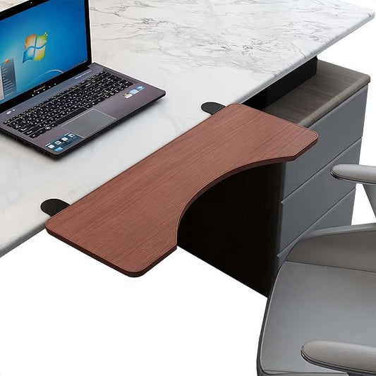 Ergonomic Clamp-On Desk Extender Tray - Foldable Keyboard & Arm Support - No Drill Desktop Organizer for Office/Gaming