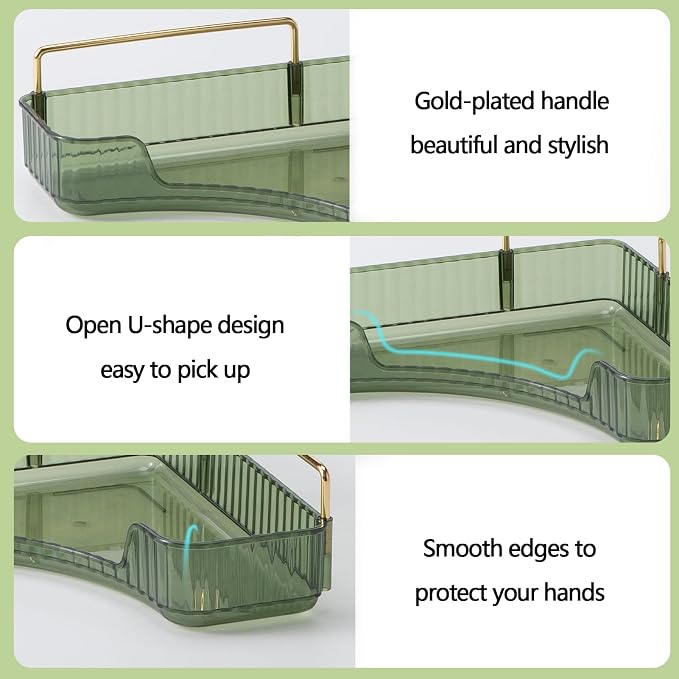shuang qing 3-Tier Corner Bathroom Counter Organizer – Classic Storage Shelf for Makeup, Perfume & Toiletries, Space-Saving Countertop Tray Fits Bathroom, Dresser, Kitchen (Sage Green)