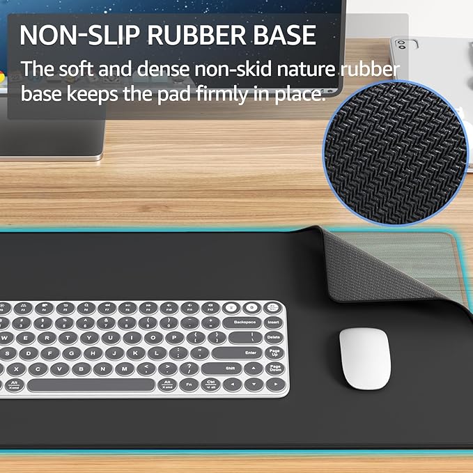 KTRIO Large Gaming Mouse Pad Desk Mat for Gamer, 31.5" x 15.7", Black, XXL | Extended Size Design, Superior Micro-Weave Cloth, Non-Slip Rubber Base, Durable Stitched Edges, Water-Resistant Coating