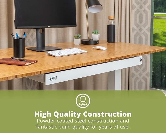 PERFECT POSTURE Under Desk Storage Drawer With Lock – Slim Pen & Pencil Drawer for Regular & Sit-Stand Standing Desks, White (7.5" x 33")