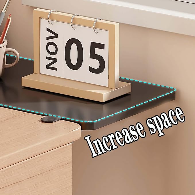 Ergonomic Desk Extension Shelf No Drill Computer Stand Curved Home OfficeWhite 70 x 25 cm - Space-Saving Adjustable Modern Design