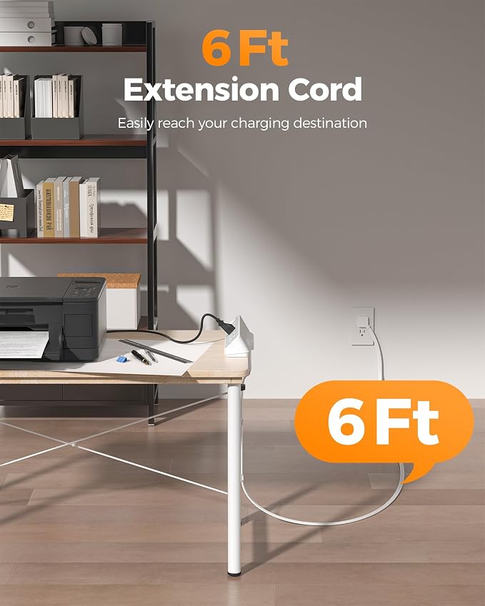 TESSAN Desk Clamp Power Strip 6 Ft, 2100J Surge Protector Desk Charging Station, 5 Outlets with 4 USB Ports (2 USB C), Flat Plug Extension Cord with Multiple Outlets for Home Office Dorm Room, Grey