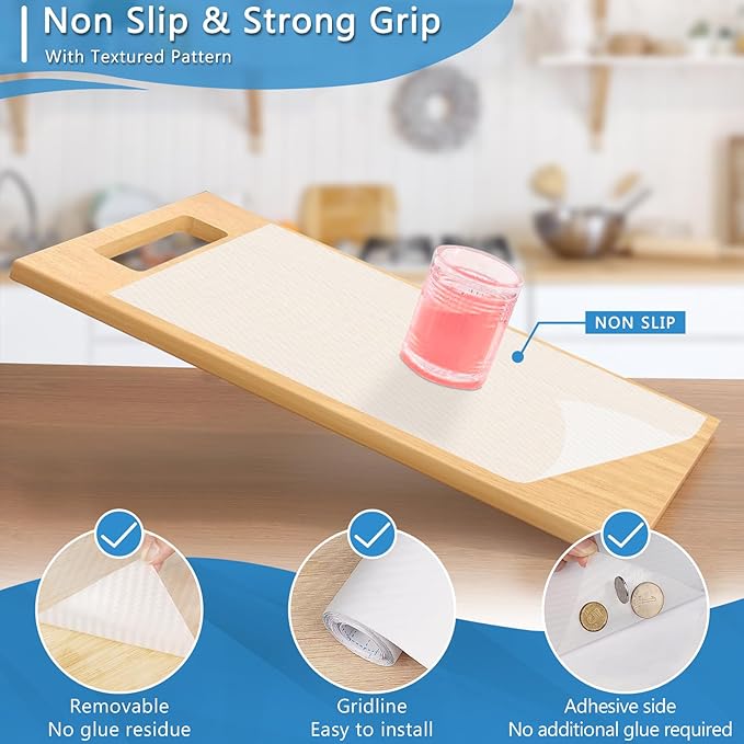 Self-Adhesive Shelf Liner Kitchen Liner, Waterproof Backed Paper Easy Peel and Stick Contact Liner Without Residue for Decor Your Desk Surface, Kitchen Countertops (Clear, 23.6 x 393.7 inches)