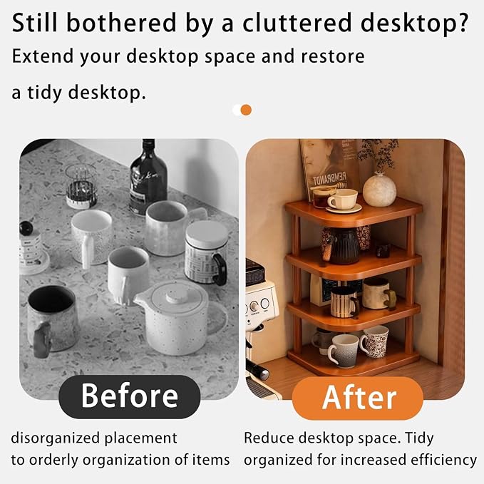 Corner Organizer - Fits Any Awkward 90° Spot on Your Desk, Space-Saving Counter, or Tabletop Thickened Board, Smooth Finish