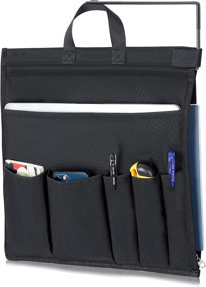 MASTLU Under Desk Hanging Storage Bag, Desk Organizer Storage, Office Side Storage Bag, Compatible with A4 Files, Detachable Handle Design, No Assembly Required, For Office Home School