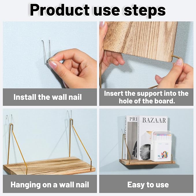 Cubicle Shelf For Fabric Walls With Hooks：12x6.0in Wooden Cubicle Shelf Hanging Organizer Silver Bracket Use For Office Cubicle Accessories Office Stylish Ations Cubicle Decorations For Women Desk