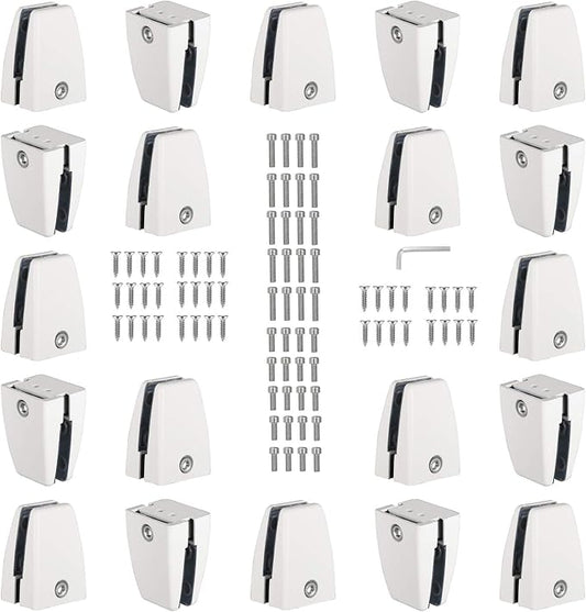 20 PCS Office Desk Partition Support Bracket,Desk Divider Clamp Brackets Shelf Clip Clamp Holder Screen Clip Holders,Desk Privacy Screen Clips Clamps Sneeze Guard Bracket Support 0-1/2" Panel