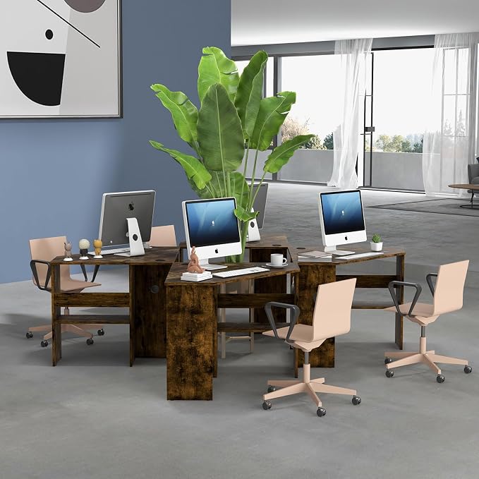 SlickBlue Corner Computer Desk with Triangle Design and Storage Shelf for Space-Saving
