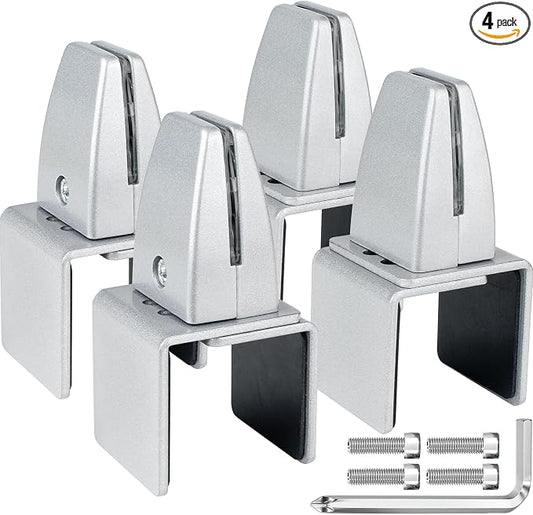 4 Packs Sneeze Guard Support, Aluminum Vertical Partition Board Clamp, Acrylic Desk Divider Support Clamp, Desk Shield Privacy Panel Clamps for Clear Shield for Countertop Reception