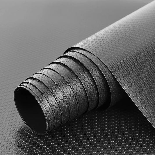 HooTown Shelf Liner Kitchen Cabinet Drawer Mats 11.8 Inch Wide x 6.5 Feet Long, Non Adhesive EVA Rubber Washable Waterproof Pantry Closet, Cupboard, Drawer Organizer Mat, Black