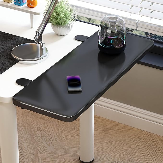 Ergonomic Wide Desk Tray,Invisible Installation Desk Extension Panel,Folds Flat For Storage,High Load Capacity,Ideal For Office And Home Use(Black,50cm/7.9in)